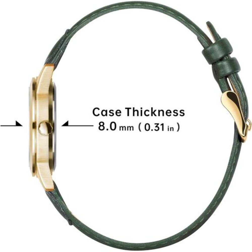 Slim Minimalist Quartz Analog Watch for Women, Gold-Tone Case - Picture 4 of 8